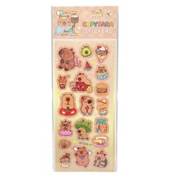 Наклейки бумажные "Капибара", 18.5*7 см, mix