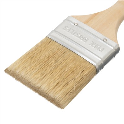 Кисть плоская "Евро" 2.5", натуральная щетина, деревянная ручка MTX