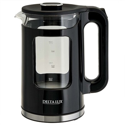 Чайник электрический 2200 Вт, 1,7 л DELTA LUX DE-1017 черный