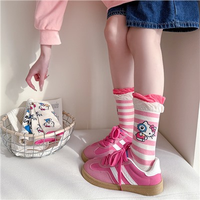 Tide, cotton autumn design cute knee socks, mid-length, internet celebrity, trend of season