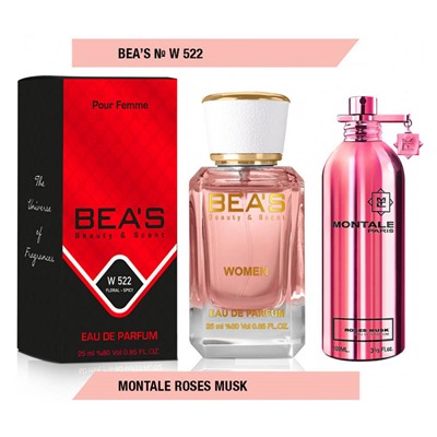 Beas W522 Montale Roses Musk Women edp 25 ml, Парфюм женский Beas W522 создан по мотивам аромата Montale Roses Musk