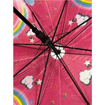 Зонт-трость для девочки с мультгероями полуавтомат Арт 004/1