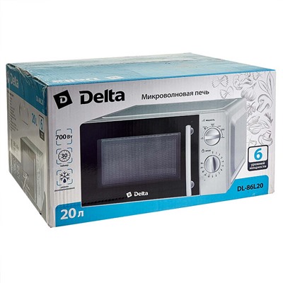 Микроволновая печь 700 Вт, 20 л DELTA DL-86L20 белая