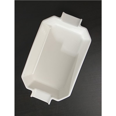 Форма для запекания BellaTenero, 1 л, 25.6×14.9×6.2 см, с бамбуковой крышкой, керамика, белая