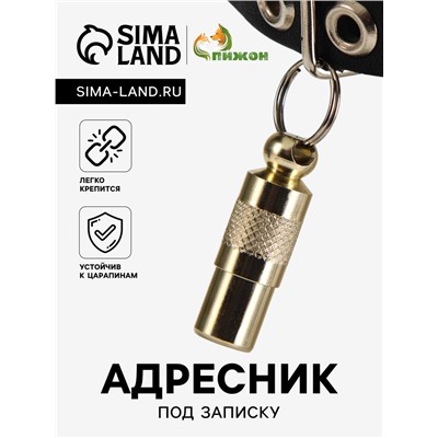 Адресник-капсула под записку, 0,9 х 2,75 см, фасовка 6 шт, микс