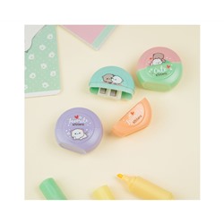Точилка пластиковая MESHU "Cute kittens", 2 отверстия, ассорти