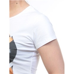 A1905106 WHITE Футболка женская (95 % хлопок, 5% спандекс)