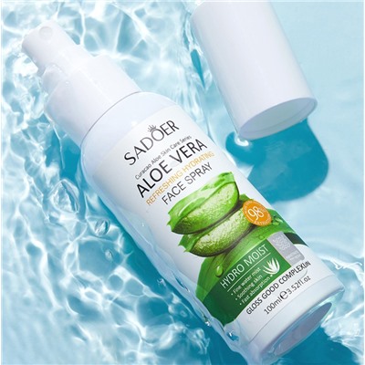 Освежающий увлажняющий спрей для лица и тела с Алоэ Вера Sadoer, 100 мл.