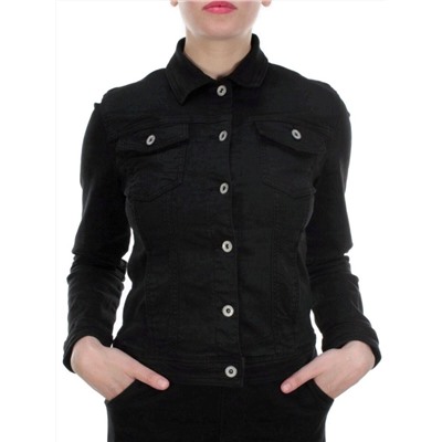 Y-1000 BLACK Куртка джинсовая женская MISS JUSTING (98% хлопок 2% эластан)
