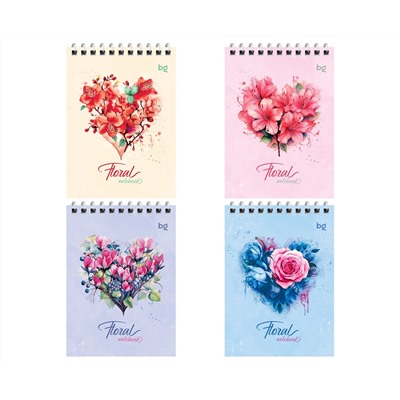 Блокнот А6 40л. на гребне BG "Floral notebook"