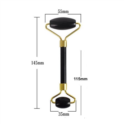 Nail Art Роликовый массажёр двусторонний, чёрный обсидиан