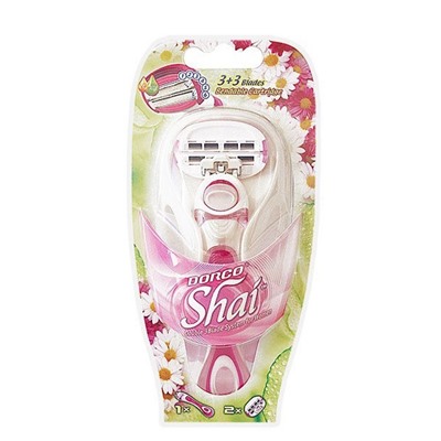 1 DORCO  СТАНОК ЖЕНСКИЙ SHAI SWEETIE 6 лезвий,  cгибаемым картриджем + 2 кассеты