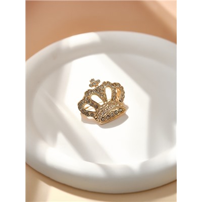 Брошь «Корона императорская», цвет белый в золоте