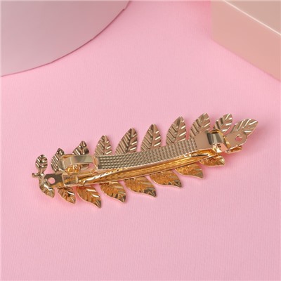 Заколка - автомат для волос «Либерти», веточка, 8.8 см, золото