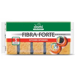 Губки кухонные большие жесткие 4 шт + губка для тефлона 1 шт, Domi