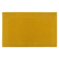 Коврик для ванной с фактурным бортиком цвета охры из коллекции Essential, 50х80 см