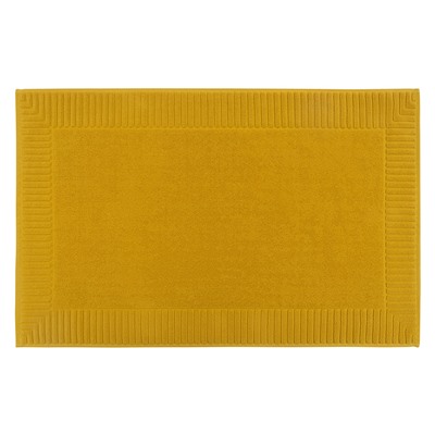 Коврик для ванной с фактурным бортиком цвета охры из коллекции Essential, 50х80 см