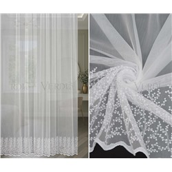 Тюль бамбук вышивка по низу 123249