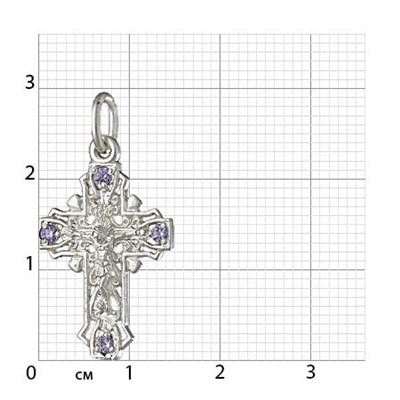 Крест с фианитом серебро 925*