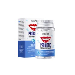 Зубная паста в таблетках отбеливающая с пробиотиками SADOER PROBIOTIC Toothpaste Tablet, 30 шт