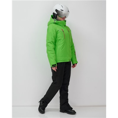 Горнолыжный костюм женский зимний зеленого цвета 02393Z