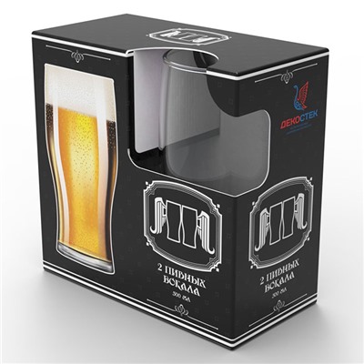 Бокал пивной 500 мл 2 штуки "Pin-up beer" 304/2-Д