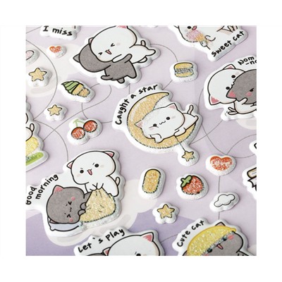 Наклейки объемные MESHU "Cute kittens", 10*23см, пакет европодвес