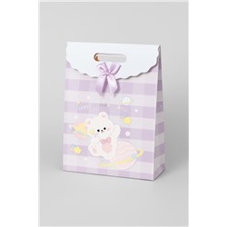 Пакет подарочный (XS) "Nice bear", purple (16.5*12.5*6)