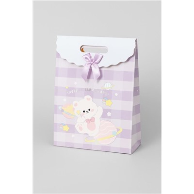 Пакет подарочный (XS) "Nice bear", purple (16.5*12.5*6)