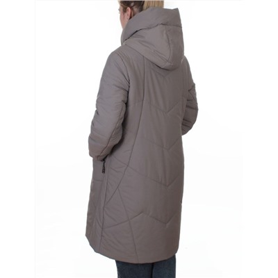 A618 GRAY/BEIGE Пальто зимнее женское (верблюжья шерсть, 120 гр. холлофайбер)