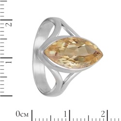 Кольцо 'Эритея' с цитрином, родий ИВКС38107Х14ЦТ0R1