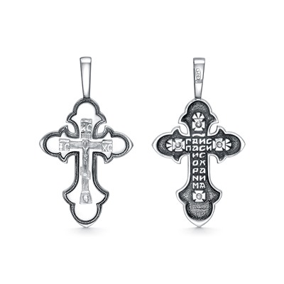 Крест из серебра литье частичное чернение