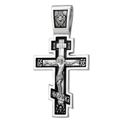 Крест из серебра литье частичное чернение