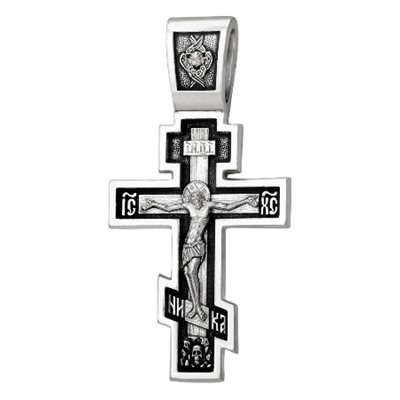 Крест из серебра литье частичное чернение