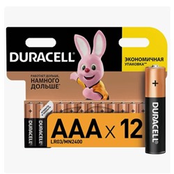 Батарейка DURACELL BASIC ААА 1.5V/LR03 (12 шт.) (Щелочной элемент питания)