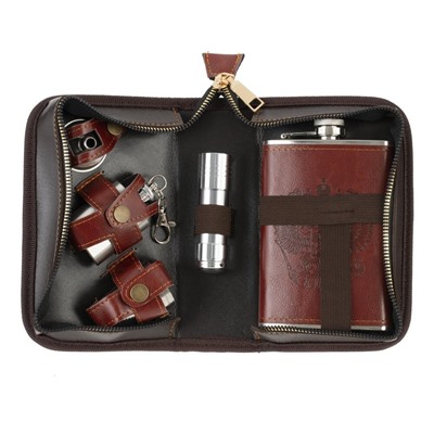 Набор с фляжкой 220 мл, 5 в 1, L11 W7 H18,5 см