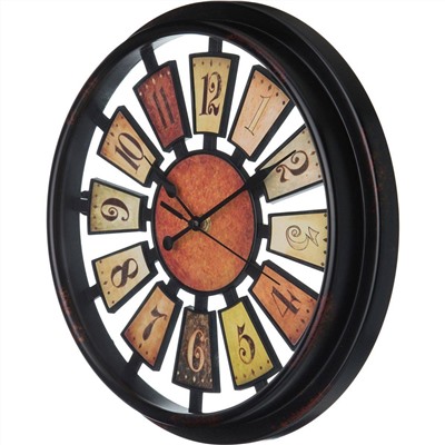 ЧАСЫ НАСТЕННЫЕ КВАРЦЕВЫЕ "РУЛЕТКА" ДИАМЕТР=30 СМ. ЦВЕТ: АНТИК ЦИФЕРБЛАТ ДИАМЕТР=25 СМ. (КОР=6ШТ.)