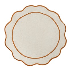 Салфетка под приборы Anemone из коллекции Trendy Ruffles, Ø38 см, карри