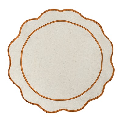 Салфетка под приборы Anemone из коллекции Trendy Ruffles, Ø38 см, карри