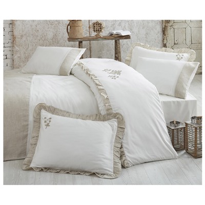 2 сп. Евро Комплект Постельного Белья Cotton Saten Ayliz Çift  - EcoCotton