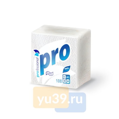 Салфетки бумажные PROtissue Premium однослойные 24 х 24 см., 1 сл., 100 шт.