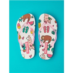 Сланцы «Ленивец и лама» детские