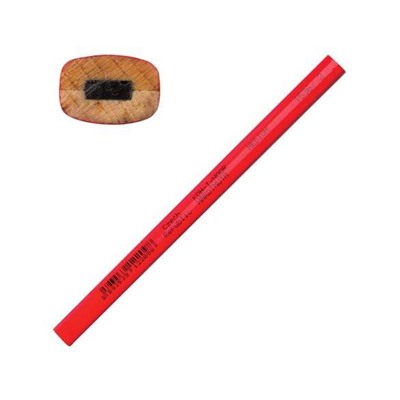 Карандаш столярный KOH-I-NOOR, 1шт., НВ, грифель 5х2мм, корпус красный, 153600200177