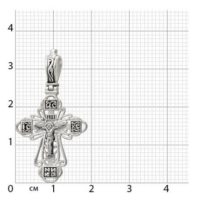 Крест из серебра литье частичное чернение