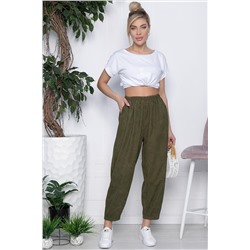 Брюки бохо широкие (хаки) Б10844