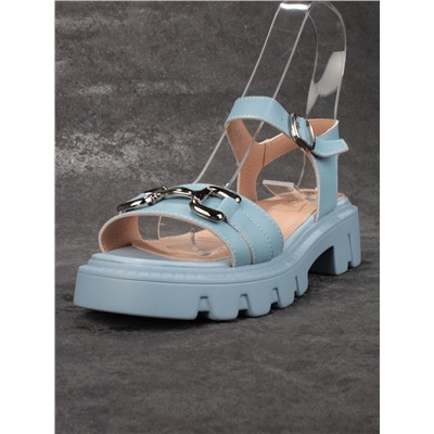 08-PEY182-5 LIGHT BLUE Босоножки женские (натуральная кожа)