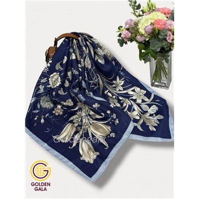Платок утепленный "Византия" Арт 2026/5 (фон синий)