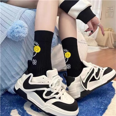 South Korean goods, velvet yellow autumn heel sticker, cotton knee socks for men and women, mid-length
