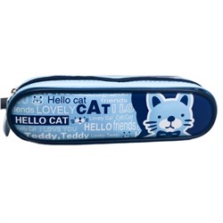 Sunflower Пенал школьный / Hello Cat 154, голубой