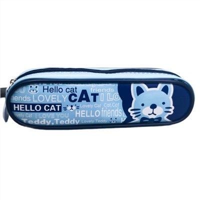 Sunflower Пенал школьный / Hello Cat 154, голубой